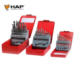 Industrial Grade Metal Drilling Tool 25PCS Iron Box Packing Bright Twist Drill Bit Set For Stainless Steel Cast Iron