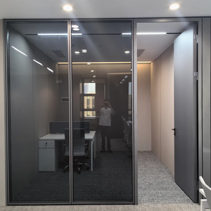 Hiện đại mô-đun cách âm không khung văn phòng kính phân vùng tường demountable nhôm Tempered đơn hoặc đôi kính - Product Image 1