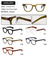 Gafas Retro Clásicas de Nueva Tendencia, Monturas de Gafas Vintage para Hombre y Mujer, Gafas Ópticas de Acetato Puro a la Moda