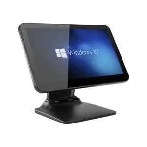 Terminal pos layar sentuh kapasitif 15 6 inci sistem pos layar tunggal windows pos dengan CPU i3 i5