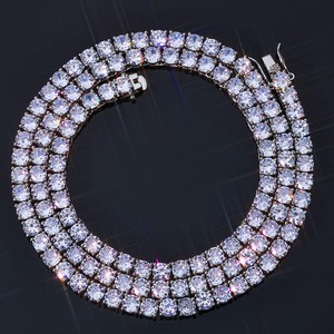 สร้อยคอเทนนิสโมอิสซาไนต์แบบพรีเมียมสั่งทำพิเศษ เงินแท้ 925 ประดับเพชรเต็มเส้น สไตล์ฮิปฮอป ผ่านการทดสอบเพชร VVS - Product Image 5