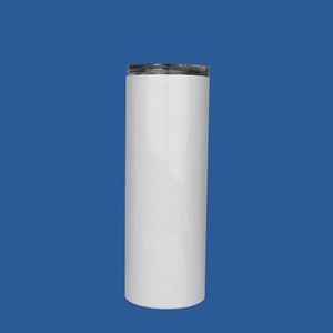 Sublimation Blanks Skinny Tumbler White 20 OZ Straight Stainless Steel with <b>Metal</b> <b>Straw</b> for Mug Tumbler Custom - Product Image 5