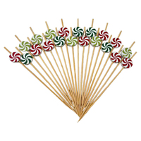 Brochettes en bambou colorées pour sucettes - Écologiques et jetables pour cocktails et barbecues, longueur 12 cm