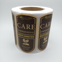 Étiquette adhésive personnalisée de qualité supérieure avec logo imprimé, autocollant en papier kraft estampé à chaud, cercle résistant et recyclable pour cosmétiques et shampoings