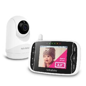 Monitor de Bebé con Video <span class=keywords><strong>HelloBaby</strong></span>, Cámara con Giro, Inclinación y Zoom, Pantalla LCD a Color de 3.2'', Visión Nocturna Infrarroja, Indicador de Temperatura - Product Image 1
