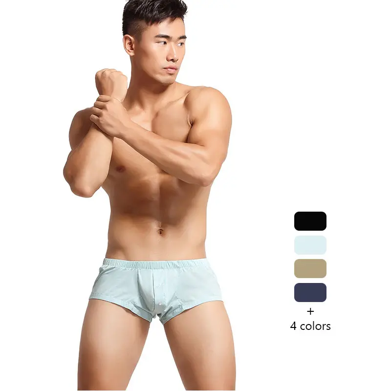 RUIYI Low-Rise Men Briefs Ropa interior Moda Boxer Pants Botón Transpirable Algodón Ropa interior Hombre