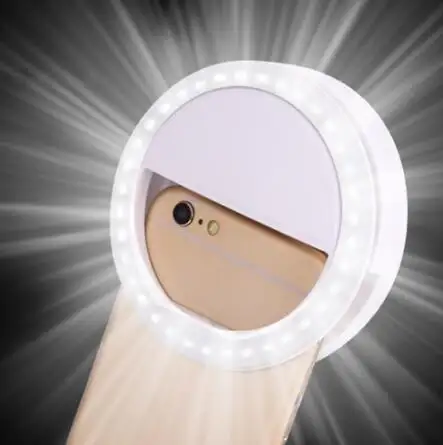Mini Led Selfie halka ışık taşınabilir daire klipsli makyaj dolgu işığı USB Selfie halka lambası