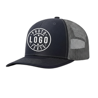 Gorra Trucker Richardson 112 con Parche de Cuero Bordado Personalizado Directo de Fábrica OEM, Gorra Deportiva Lisa con Cierre a Presión