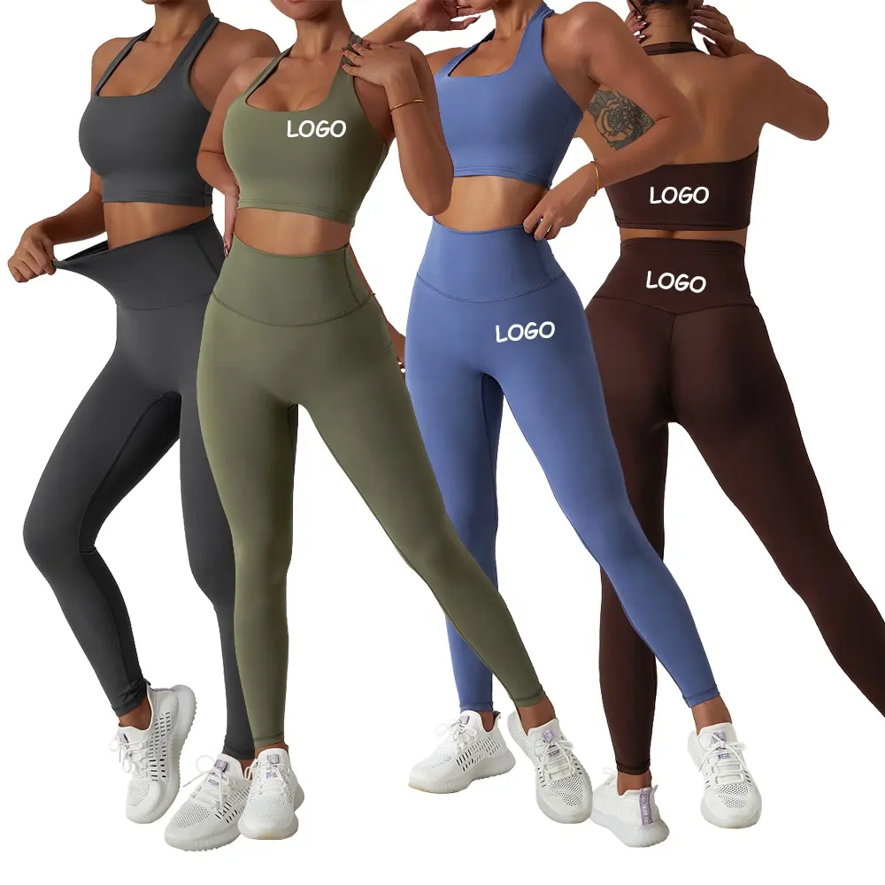 Hot Selling Women 2 Piece Bra Sportswear Leggings Yoga Set Fitness Womens Activewear