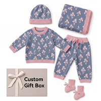 Coffret Cadeau Bébé Tricoté : Pull, Bonnet et Couverture d'Emmaillotage pour Nouveau-né – Vêtements pour Bébés Filles OEM ODM en Gros