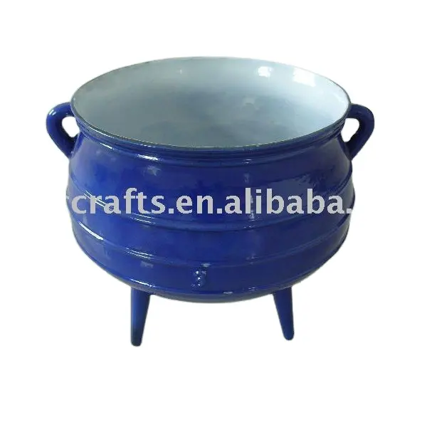 Taglia 3 ghisa blu/rosso/nero smalto lucido vaso potjie sudafricano