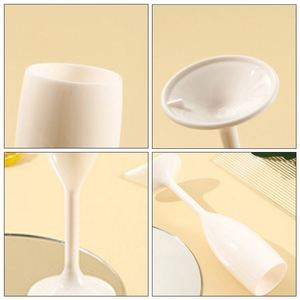Verre à vin en plastique PP de 6 oz avec logo personnalisé, design moderne, champagne pour fête, bar, maison - Product Image 3
