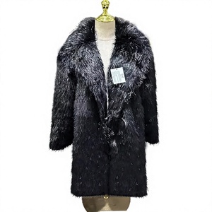 <b>Winter</b> <b>Men's</b> <b>Overcoat</b> Coats Crew Neck Luxury Long Sleeve Hooded Waterproof Reversible Vintage Faux Fur Wool/Silk OEM Service - Product Image 1