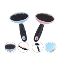 Brosse démêlante simple et réfléchissante en acier inoxydable pour animaux de compagnie, pour chiens et chats, élimination des poils, démêlage des nœuds et massage