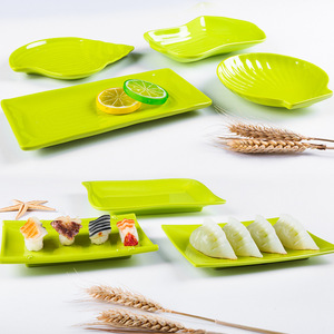 Plato de Melamina para Aperitivos, Forma Irregular, Verde, Duradero, para Servir Alimentos, para Fiestas - Product Image 3
