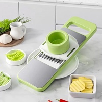 KZR Hachoir et râpe à légumes manuels multifonctionnels en acier inoxydable avec composants en PP – Outil de cuisine domestique durable