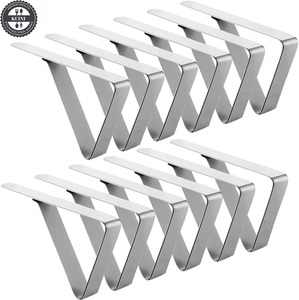 Clips de <span class=keywords><strong>nappe</strong></span> durables en acier inoxydable de la marque TriPole KUINI <span class=keywords><strong>pour</strong></span> pique-nique, camping, dîner, mariage, utilisation en extérieur - Product Image 1