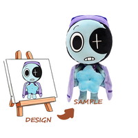 Porte-clés en peluche super doux personnalisé avec fonction de couverture rétractable