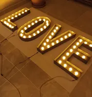 Enseignes lumineuses GFace en métal style bois rustique récupéré, lettres 3D étanches pour décoration de voiture, mariage, fête, scène et branding