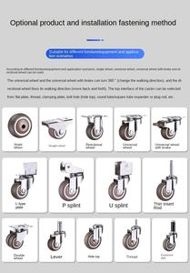 Rodízio Giratório Silencioso Universal de Borracha TPR Macia de 2 e 4 Polegadas, Rodízios Invisíveis Planos de PP para Banheiro e Sala de Estar - Product Image 5