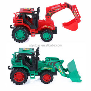 Clásicos Inercial <span class=keywords><strong>Bulldozer</strong></span> Camión Juguetes Plástico Fricción Powered Juguete Excavadora Camión - Product Image 1