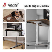 Bureau debout électrique à double moteur Henvo, réglable en hauteur, ergonomique, pour ordinateur, avec contrôle intelligent par mémoire, pour la maison et le bureau, certifié CE