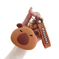 Dompet Koin Hewan Kapibara Kartun, Kantong Uang Kecil Silikon, Gantungan Kunci, Tas, Aksesoris Lucu, Dompet Kapibara, Gantungan Kunci, Liontin