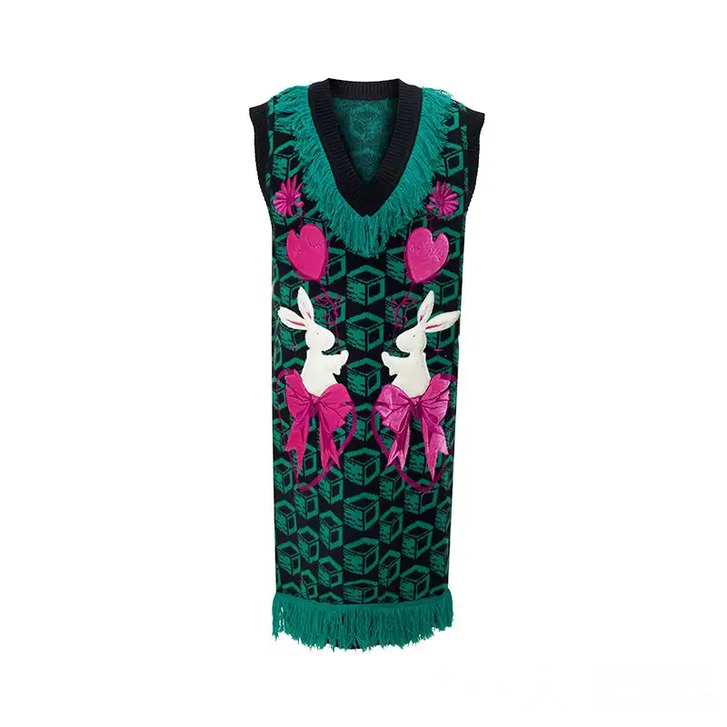 Pull-over tricoté en jacquard pour femme, vêtement surdimensionné, Haute couture, collection 2023