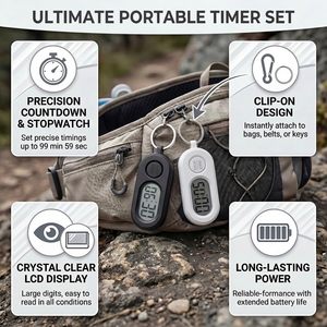 Portable Count up Down <b>Timer</b> with on Off <b>Switch</b> Mini Digital <b>Timer</b> for Kitchen Study Time Management Tool - Product Image 5