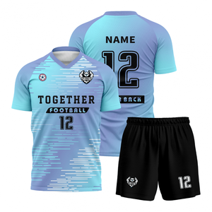 เสื้อฟุตบอลแบบสั่งทำพิเศษสำหรับทุกเพศ ผลิตจากโพลีเอสเตอร์ พร้อมตัวเลือกสำหรับการพิมพ์โลโก้และชื่อ ดีไซน์ทันสมัยสำหรับผู้ใหญ่ - Product Image 1