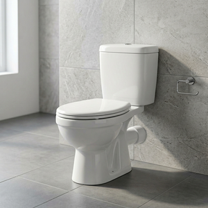 Vistaar Offre Spéciale WC Moderne Deux Pièces en Porcelaine à Double Chasse Cyclone, Fixation au Sol - Product Image 1