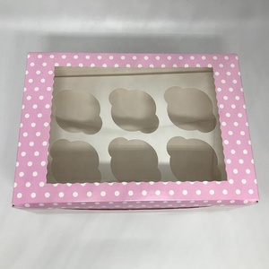 Custom Design 6 Holes pink Cupcake <b>Box</b> Professional Suppliers Wholesale - Product Image 2