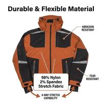 Veste d'escalade professionnelle imperméable et coupe-vent, 98% nylon, 2% élasthanne, vêtements techniques de plein air, bande réfléchissante thermique 4