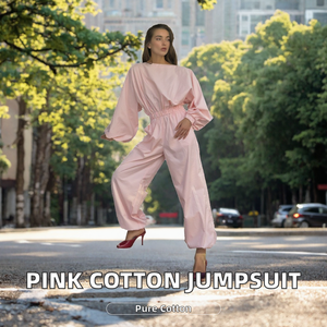 Mono rosa para mujer, sin mangas, espalda descubierta, cintura alta, pierna ancha, largo completo, de secado rápido, 100% algodón, informal, para primavera y verano - Product Image 2