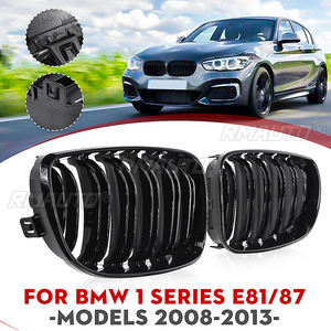 Calandre avant double lamelles noires brillantes de remplacement pour BMW E81 E87 E82 E88 120I 128I 130I 135I Série 1 2008-2013 - Product Image 1