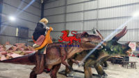Robot de dinosaure animatronique grandeur nature animatronique à bascule T-rex tour de dinosaure pour aire de jeux pour enfants