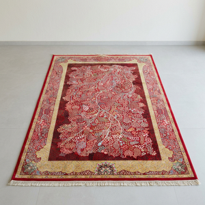 Tapis de luxe en soie pure, motif moderne personnalisé, noué à la main par un artisan qualifié, antidérapant, lavable, pour salon et chambre à coucher - Product Image 6