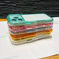 Coque de téléphone transparente haut de gamme BAILI Factory Ins pour iPhone 17 PM, avec cadre photo en relief, style coréen, motif bonbons arc-en-ciel