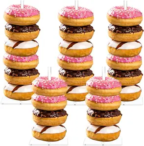 Donut Đứng-5 PackEasy Lắp Ráp Donut Cực Hiển Thị/Rõ Ràng Acrylic Dowel / Donut Nguồn Cung Cấp Bên