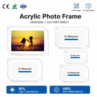 Cadre photo en acrylique personnalisé avec logo sur mesure pour affichage magnétique double face pour cartes de table, usage domestique/bureau