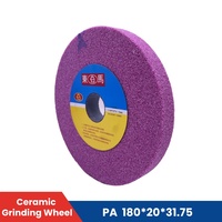 Meule abrasive en céramique PA 180*20*31.75 Corindon Blanc/Corindon Chromé, Outil abrasif personnalisé 7 pouces
