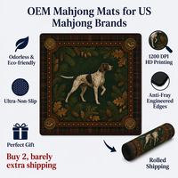 Alas Mahjong Amerika Motif Monyet Berputar Warna Kuning Marmer, Sudah Dicetak, Paket Gulung, Pengiriman Cepat untuk Permainan Mahjong Tradisional