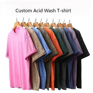 Chất Lượng Cao 100% Cotton Quá Khổ In Kỹ Thuật Số Rửa Axit Nặng Người Đàn Ông Tùy Chỉnh Trống Đá Rửa Cổ Điển T-Shirt - Product Image 6