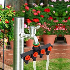 4ウェイガーデンホースバルブスプリッタードリップ灌漑タップエンドガーデンウォーターホーススプリッター用ヘビーデューティー蛇口マニホールドフィッティング - Product Image 6