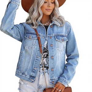 Veste en jean décontractée pour enfants, délavage clair, coupe régulière pour tout-petits garçons, vêtement d'extérieur OEM, été, hiver, automne - Product Image 3