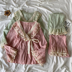 <span class=keywords><strong>ชุด</strong></span><span class=keywords><strong>นอน</strong></span>ผู้หญิงสไตล์<span class=keywords><strong>วิน</strong></span><span class=keywords><strong>เท</strong></span><span class=keywords><strong>จ</strong></span>ผ้าลูกไม้แขนยาว<span class=keywords><strong>ชุด</strong></span>กิโมโนเอวยางยืดชุดใส่อยู่บ้านสำหรับฤดูใบไม้ผลิฤดูใบไม้ร่วง - Product Image 4