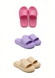 Sandali EVA da donna beige taglia 27, infradito aperte, comode pantofole da casa per tutte le stagioni - Product Image 1