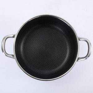 26cm Honeycomb Non Stick Revestimento Sopa Pote com Tampa De Vidro Cozinhar Panelas Caçarola para <span class=keywords><strong>Home</strong></span> Kitchen Suit para Todos os Tipos de Fogão - Product Image 3