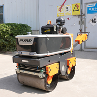 Rouleau compresseur manuel à double tambour de 800 kg, type portatif, pour compactage de sol