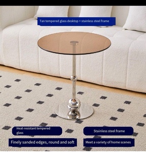 Meubles de salon nordiques à la maison Petite <span class=keywords><strong>table</strong></span> basse ronde avec livre rouge Design décontracté et simple pour appartements - Product Image 4